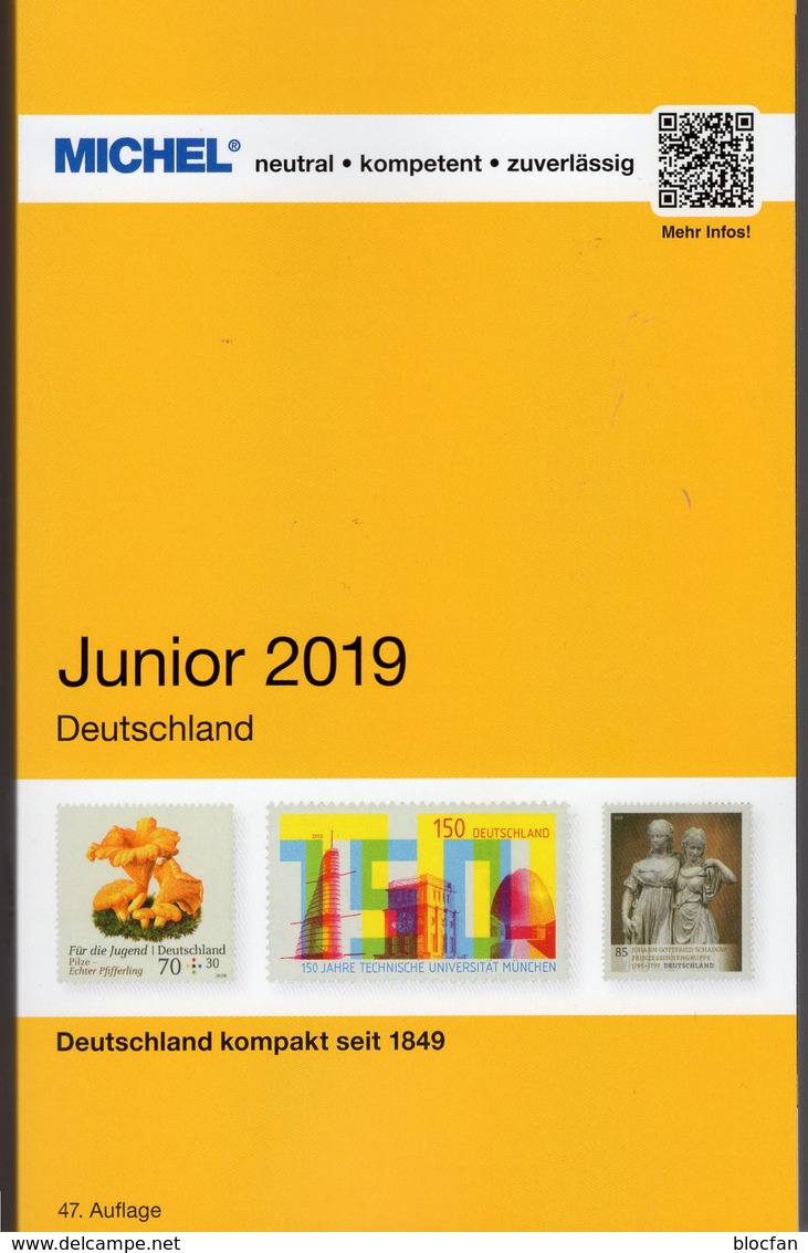 MlCHEL Stamps Catalogue Junior 2019 New 10€ Germany D DR 3.Reich Danzig Saar Berlin SBZ DDR BRD ISBN 97839540222588 - Filatelie