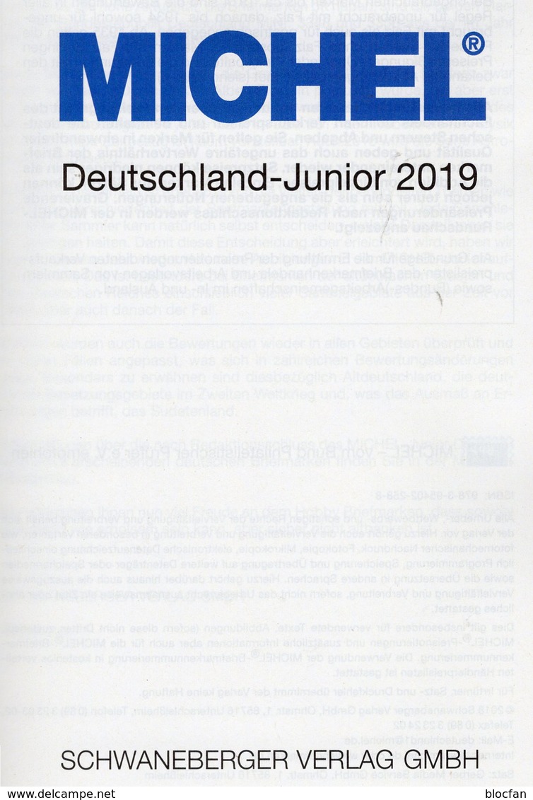 MlCHEL Briefmarken Junior 2019 Neu 10€ Deutschland DR 3.Reich Danzig Saar Berlin SBZ DDR AM BRD ISBN 97839540222588 - Philatélie Et Histoire Postale