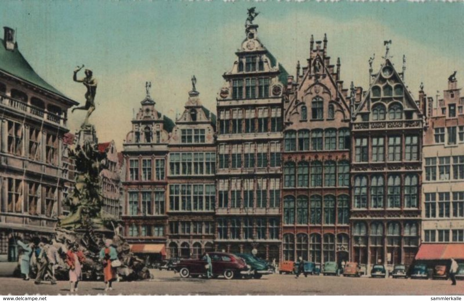 Belgien - Antwerpen - Huizen Der Grote Markt En Monument Van Brabo - Ca. 1960 - Antwerpen