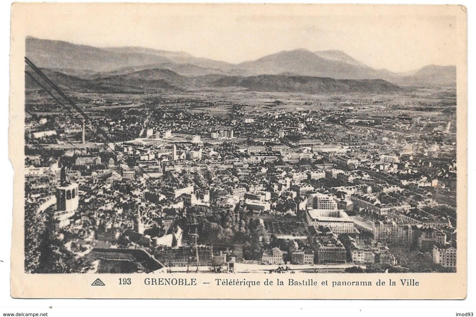 38 - GRENOBLE - Téléférique De La Bastille Et Panorama De La Ville - Ed. CAP N° 193 - Grenoble