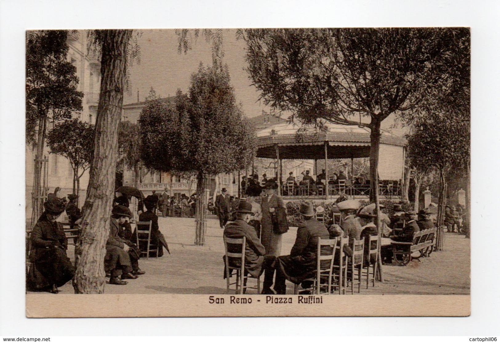 - CPA SAN REMO (Italie) - Piazza Ruffini 1914 (belle Animation) - Edit. D. T. 79247 - - San Remo