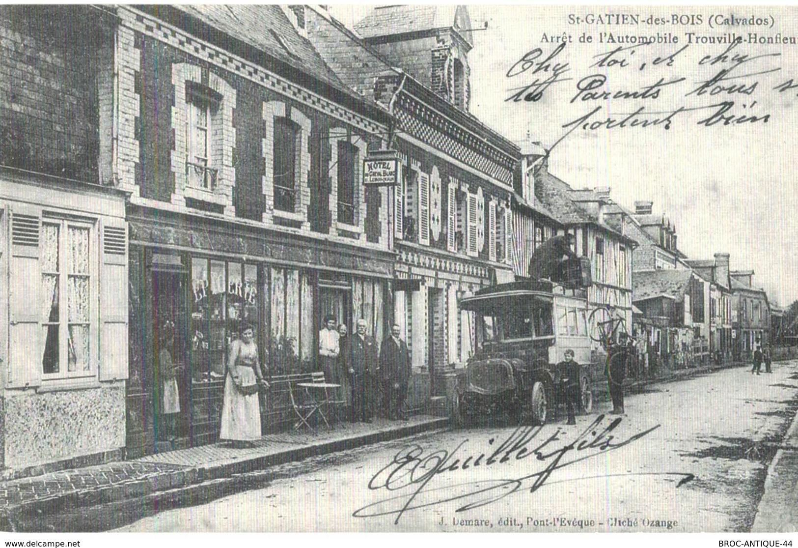 CPA N°24842 - LOT DE 2 CARTES DE SAINT-GATIEN DES BOIS ARRET DE L' AUTOMOBILE, TROUVILLE-HONFLEUR - REPRODUCTION - Autres & Non Classés