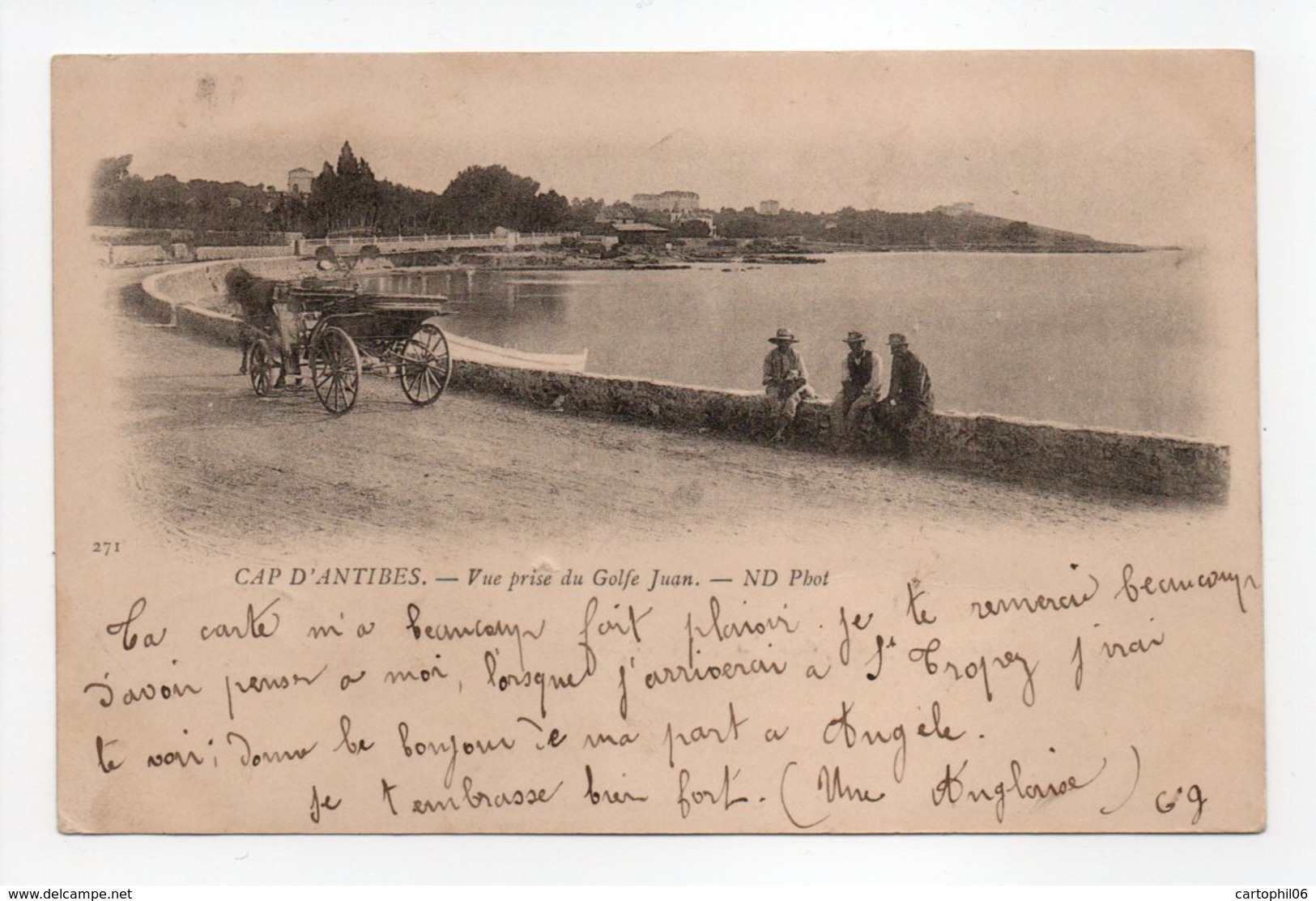 - CPA CAP D'ANTIBES (06) - Vue Prise Du Golfe Juan 1902 (avec Personnages) - Photo Neurdein 271 - - Cap D'Antibes - La Garoupe