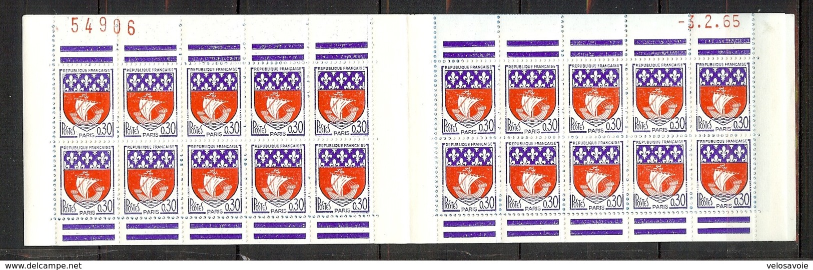 N° 1354B-C1 BLASON DE PARIS DATE  DU 03/02/65 TTB ** - Autres & Non Classés