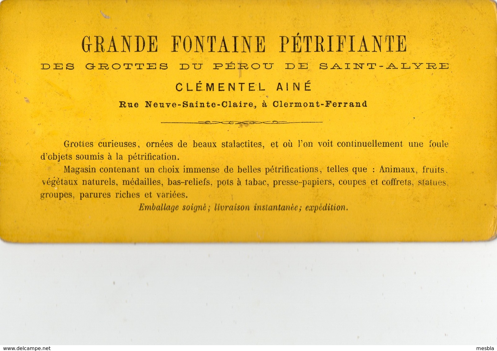 PHOTO  STEREOSCOPIQUE - FONTAINE  PETRIFIANTE -Grottes Du Pérou De Saint Alyre - CLEMENTEL Ainé - Clermont Ferrand - Photos Stéréoscopiques