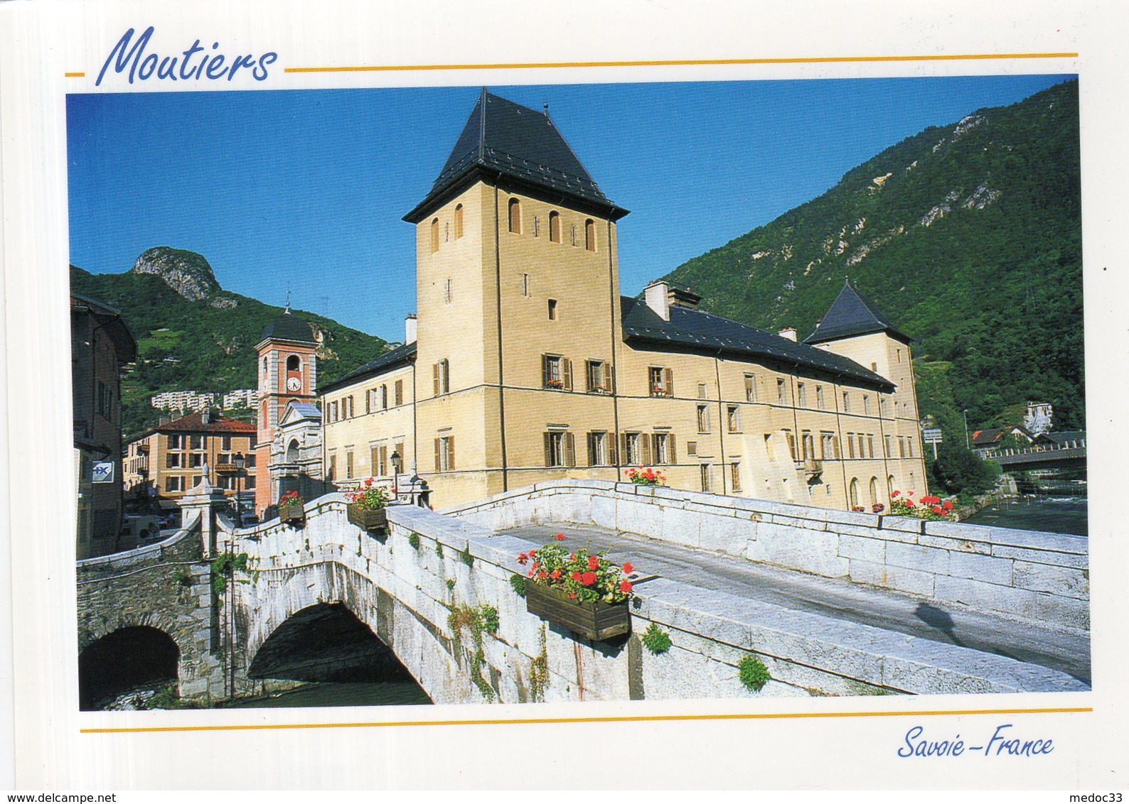 Dept 73,Savoie,Cpm Moutiers,Le Vieux Pont Sur L'Isère,le Palais Episcopal Et La Cathèdrale - Moutiers