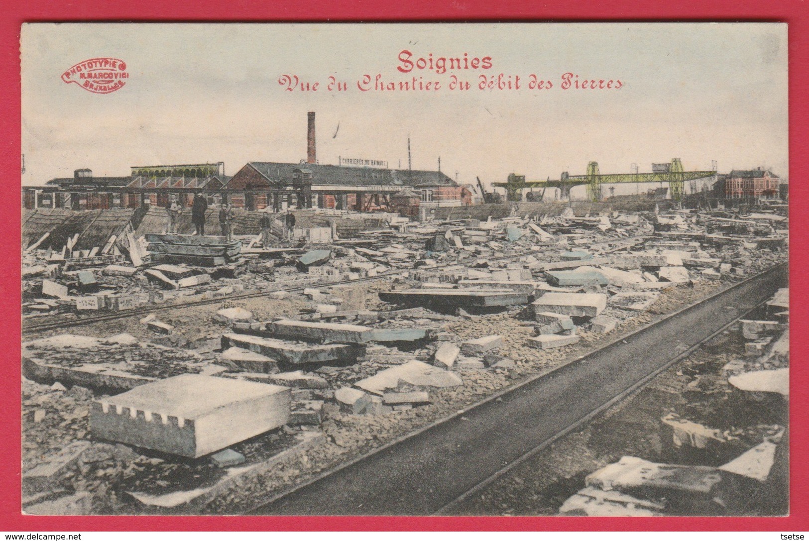 Soignies - Vue Du Chantier Du Débit Des Pierres - 1931 ( Voir Verso ) - Soignies