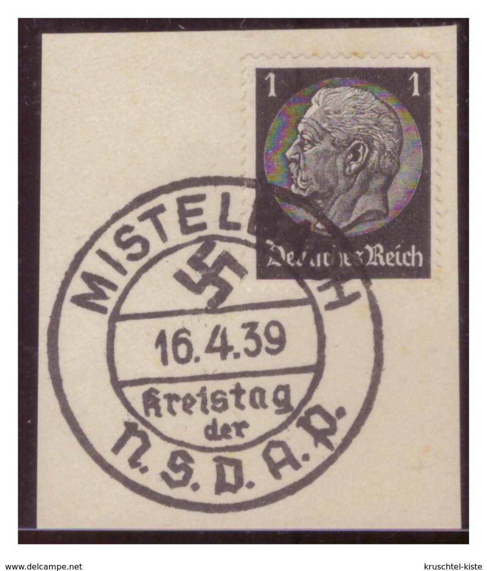 Dt-Reich (007323) Sonderstempel Auf Briefstück,Mistelbach Kreistag Der NSDAP, Gestempelt Am 16.4.1939 - Gebraucht