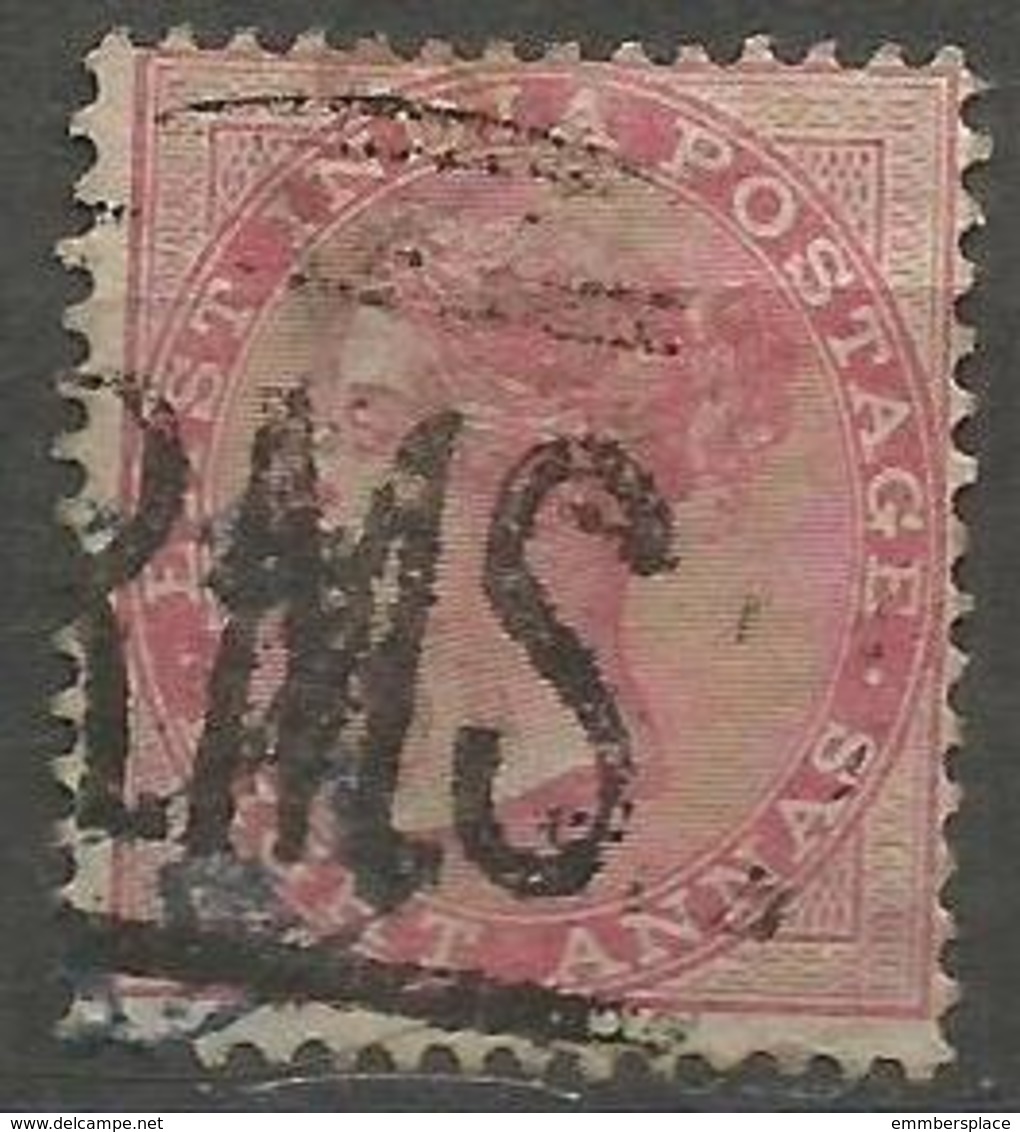 India - 1868 Queen Victoria 8a Rose Used    SG 73  Sc 28 - 1858-79 Crown Colony