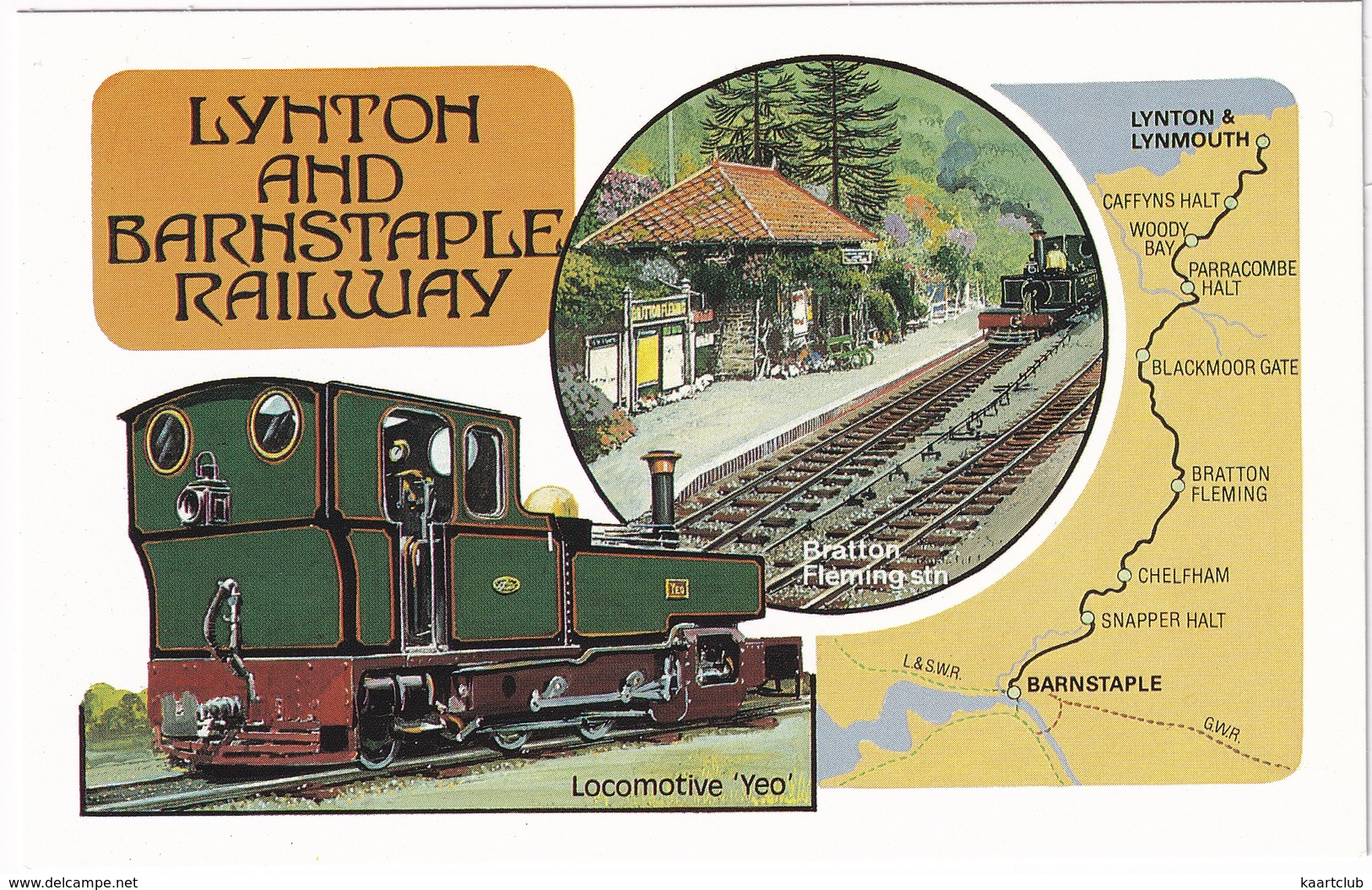 Lynton And Barnstaple Railway - Locomotive 'Yeo' - Bratton Fleming Station - Treinen
