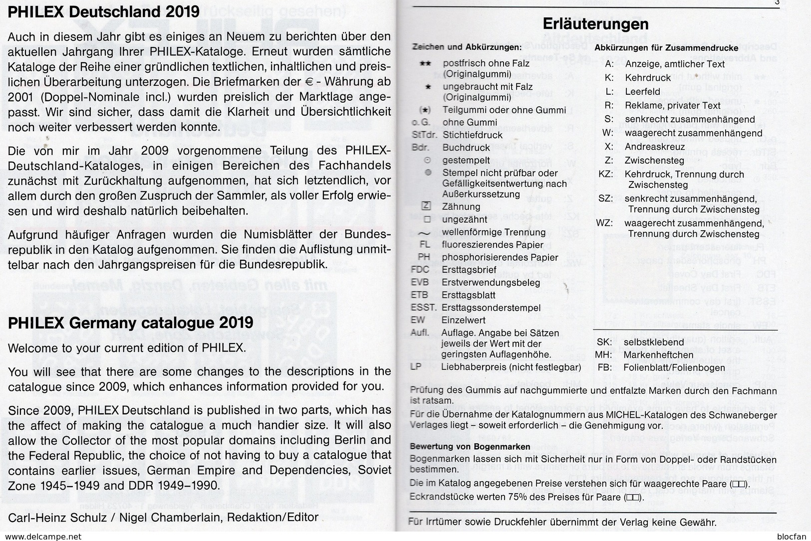 PHILEX-Kataloge 2019 Deutschland 1+2 Neu 20€ D Altdeutschland DR 3.Reich Besetzung Saar AM-/BI-/SBZ DDR Berlin BUND - Alemania