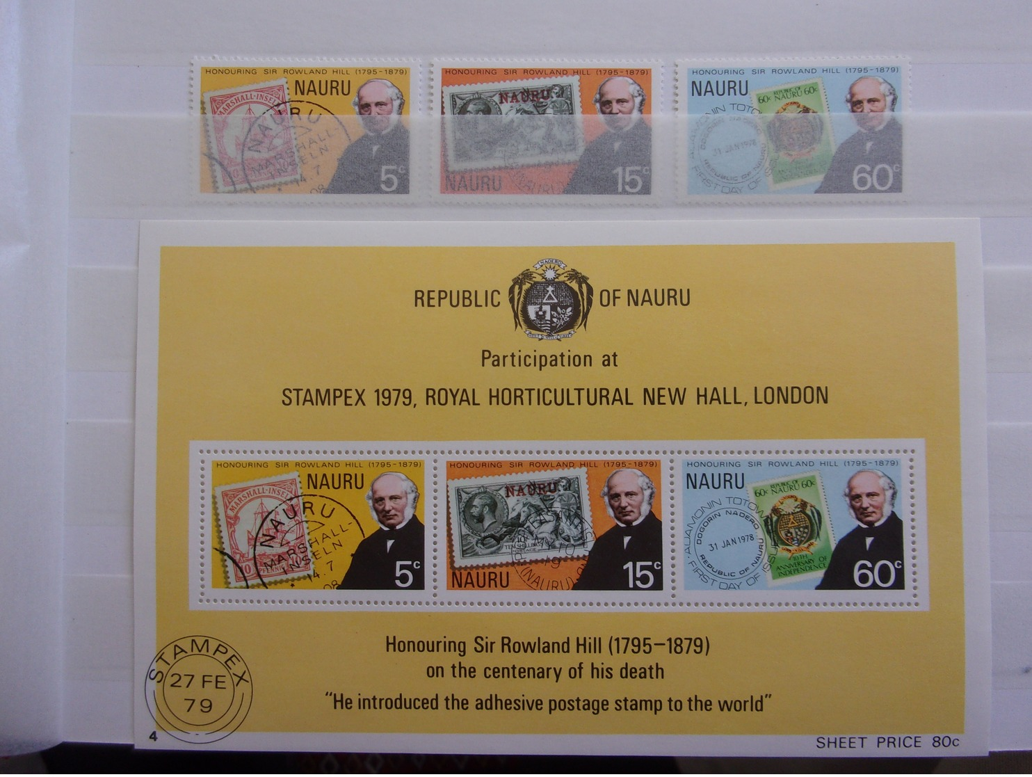 ROWLAND HILL NAURU SERIE+BLOC  NEUF** MNH - Rowland Hill