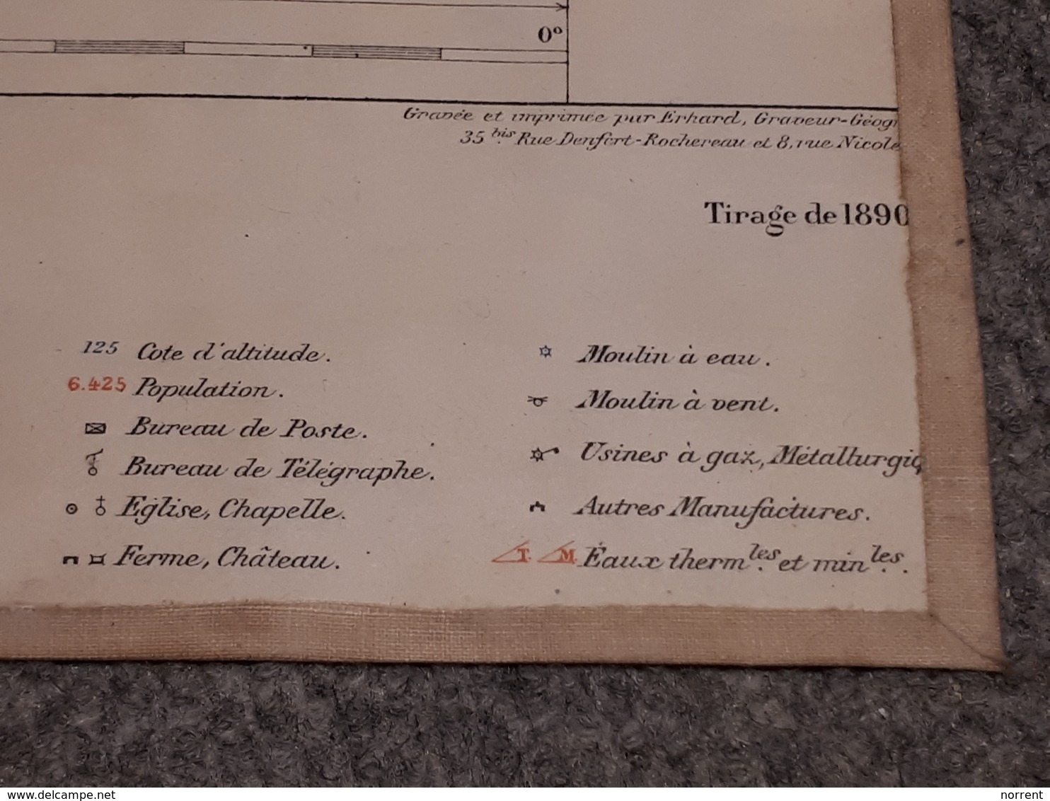 Carte Entoilée Pas De Calais  ST OMER  LUMBRES DESVRES FRUGES   TIRAGE DE 1890 - Cartes Géographiques