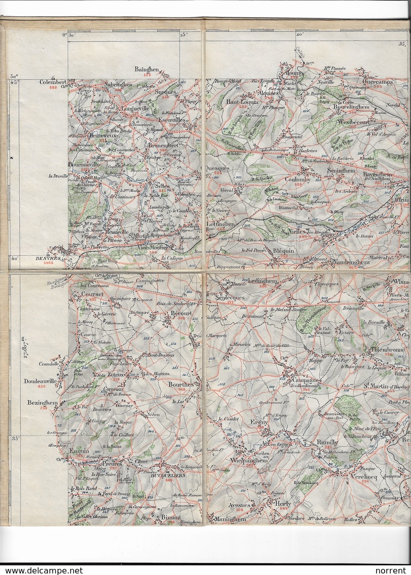 Carte Entoilée Pas De Calais  ST OMER  LUMBRES DESVRES FRUGES   TIRAGE DE 1890 - Cartes Géographiques