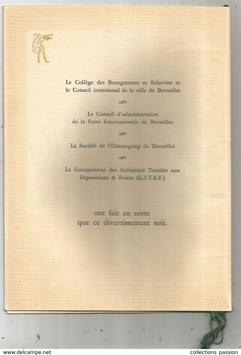 Programme, Réjouissances Et Danceries ,hôtel Du Magistrat ,Bruxelles,1954,8 Pages , 5 Scans ,frais Fr 2.95 E - Programmes