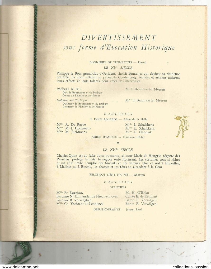 Programme, Réjouissances Et Danceries ,hôtel Du Magistrat ,Bruxelles,1954,8 Pages , 5 Scans ,frais Fr 2.95 E - Programmi