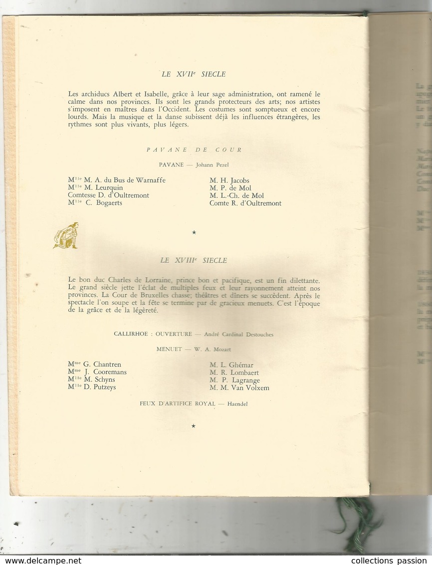 Programme, Réjouissances Et Danceries ,hôtel Du Magistrat ,Bruxelles,1954,8 Pages , 5 Scans ,frais Fr 2.95 E - Programma's