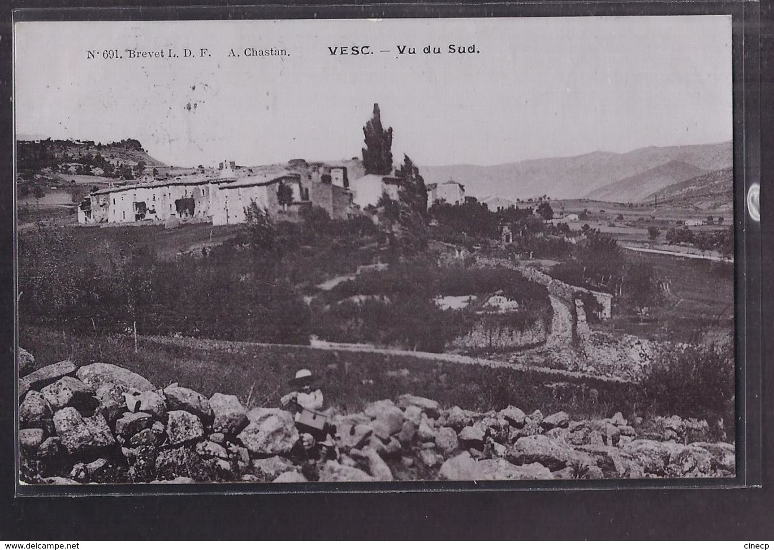 CPA 26 - VESC - Vu Du Sud - Très Jolie Vue Générale Du Village Sur La Colline + TB Oblitération Verso 1905 : G Entouré - Autres & Non Classés