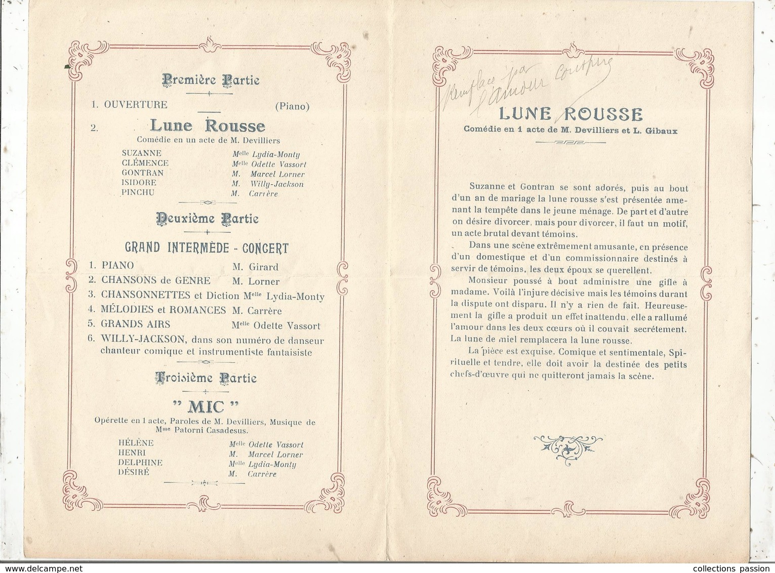 Programme, Ville De NANCRAS,17, GRAND SPECTACLE CONCERT, Salle De La Bertignère, 1928,  , 2 Scans ,frais Fr 1.55 E - Programma's