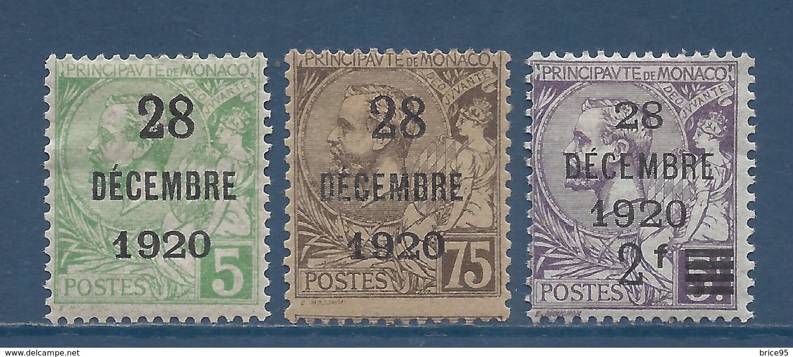 Monaco - YT N° 48 à 50 - Neuf Avec Charnière - 1921 - Unused Stamps