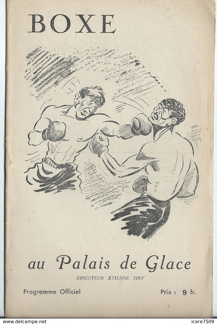 PARIS - BOXE Au Palais De Glace  - 12 Pages Nombreuses Pub. Dont Banania Et Bons Du Trésor - Programmes