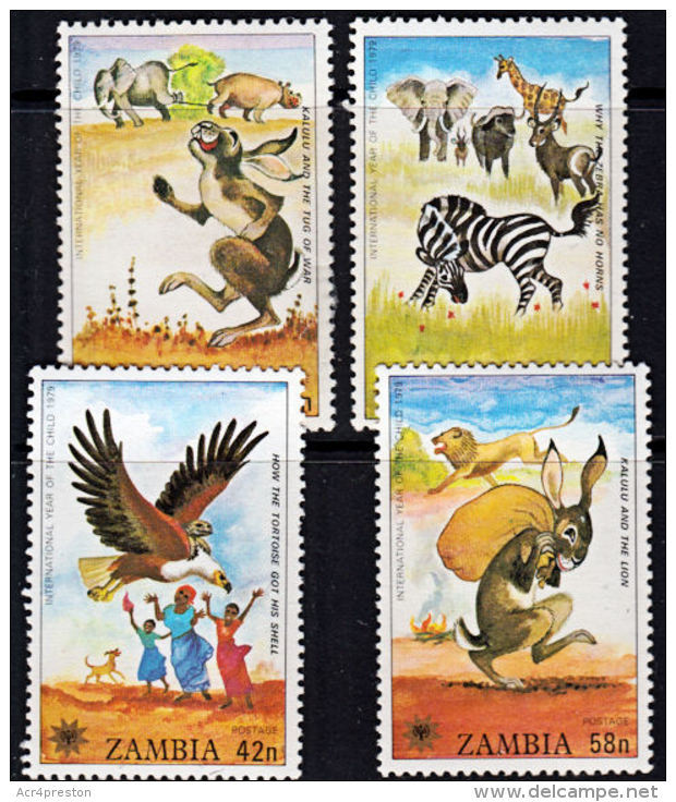 Zm0287  ZAMBIA 1979,  287-90  International Year Of The Child,  MNH - Zambia (1965-...)