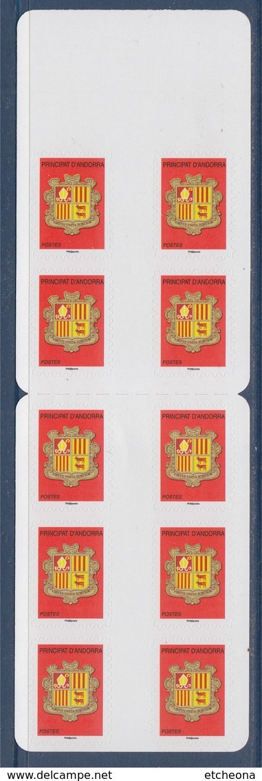 = Blason D'Andorre, 10 TVP, Carnet N°13 (638) Neuf Armoiries D'Andorre - Cuadernillos