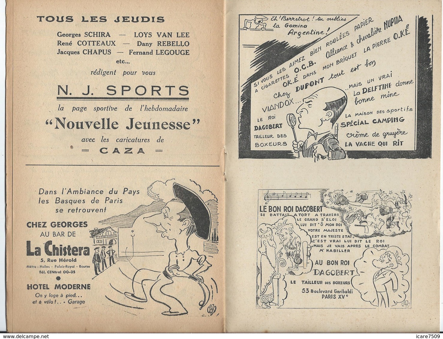 PARIS - BOXE au Palais de Glace, Réunion du 18 Février  - 12 pages nombreuses Pub. dont Banania et Bar Américain