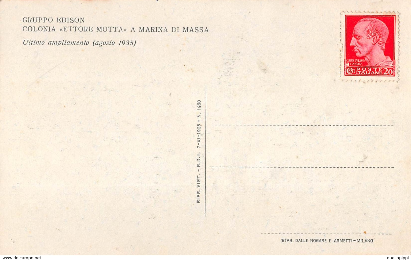 D8936 "(MS)MARINA DI MASSA- GRUPPO EDISON"ARCH. DEL 900-NON ANIMATA-CART. ORIG. - Massa