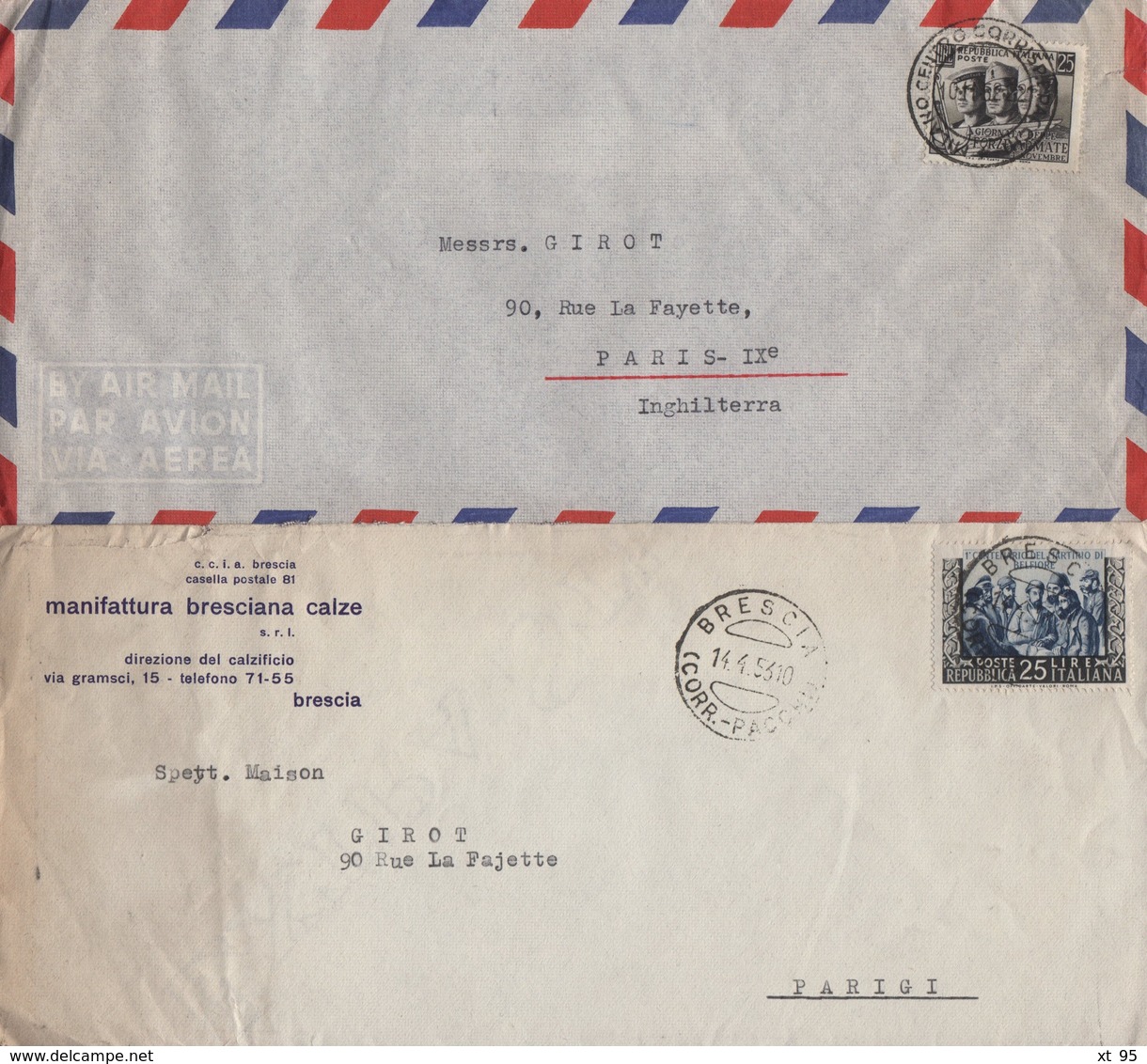 Italie - Lot De 21 Lettres à Destination De France - 1946-60: Marcophilie