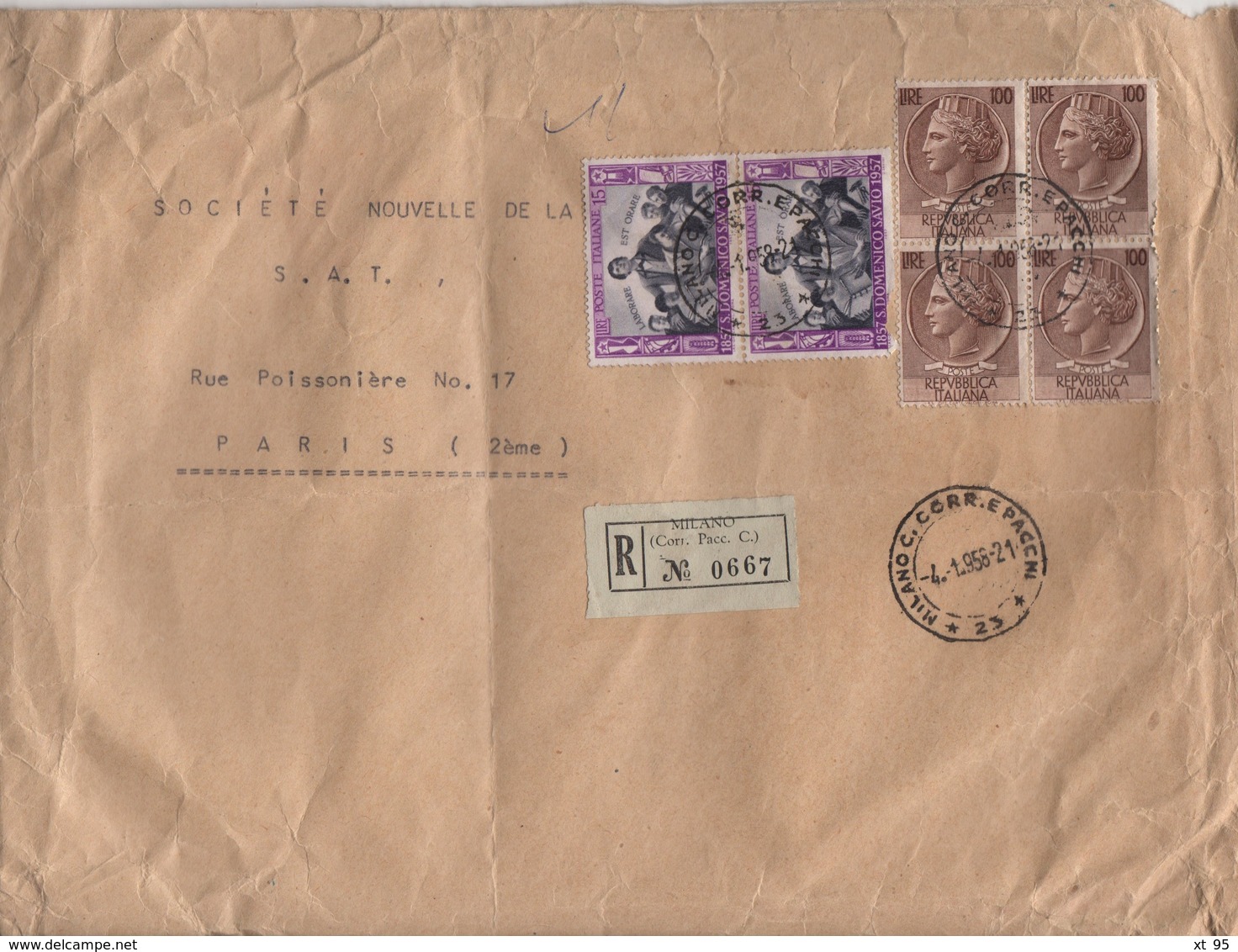 Italie - Lot de 21 lettres à destination de France