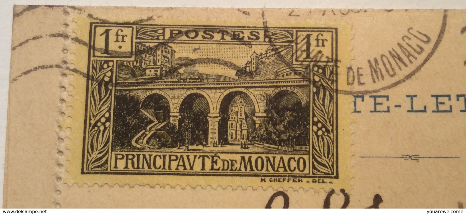 MONACO Entier Postal Carte Lettre 25c Albert 1er AFFRANCHISSEMENT MIXTE RARE AVEC LOUIS II  (cover Postal Stationery - Cartas & Documentos
