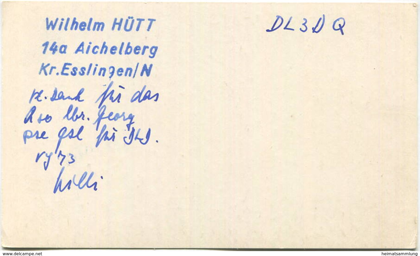 QSL - Funkkarte - DL6UR - 73101 Aichelberg - 1959 - Radio-amateur