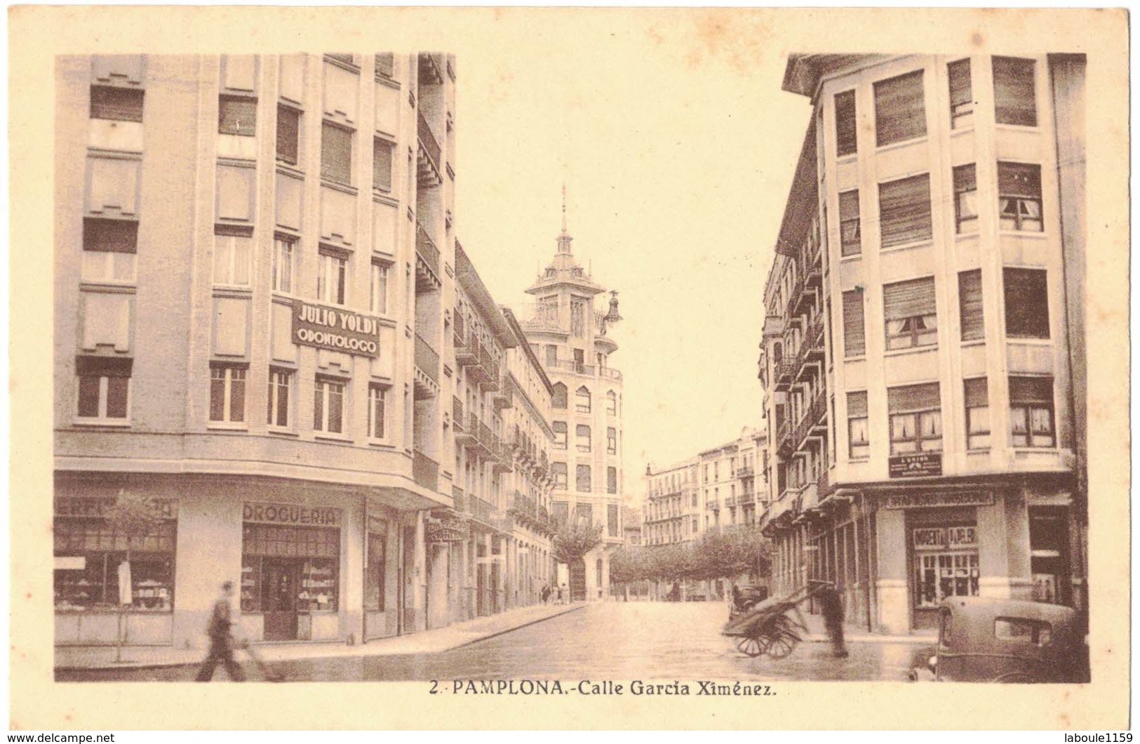 ESPAGNE NAVARRA PAMPLONA : Calle Garcia Ximenez - Charrette à Bras En Bois - Magasin Droguerie - Navarra (Pamplona)