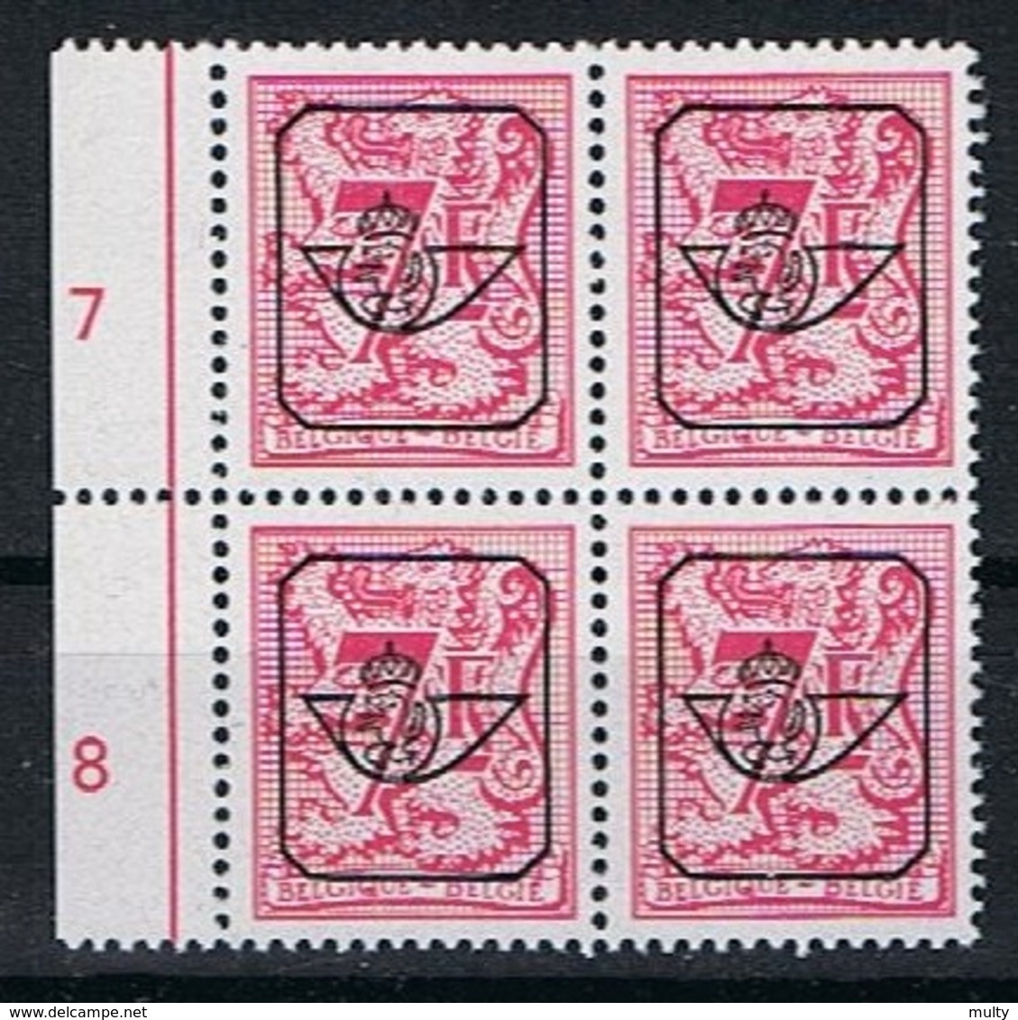 Belgie OCB 812 (**) In Blok Van 4. - Typos 1967-85 (Lion Et Banderole)