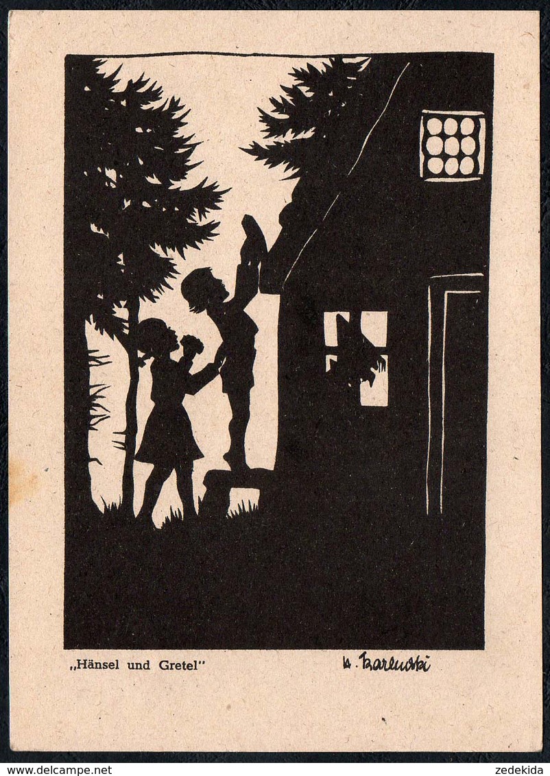 C0602 - TOP Hilde Karlewski Glückwunschkarte Scherenschnitt - Märchen Hänsel Und Gretel - Kallmer Zwickau - Scherenschnitt - Silhouette