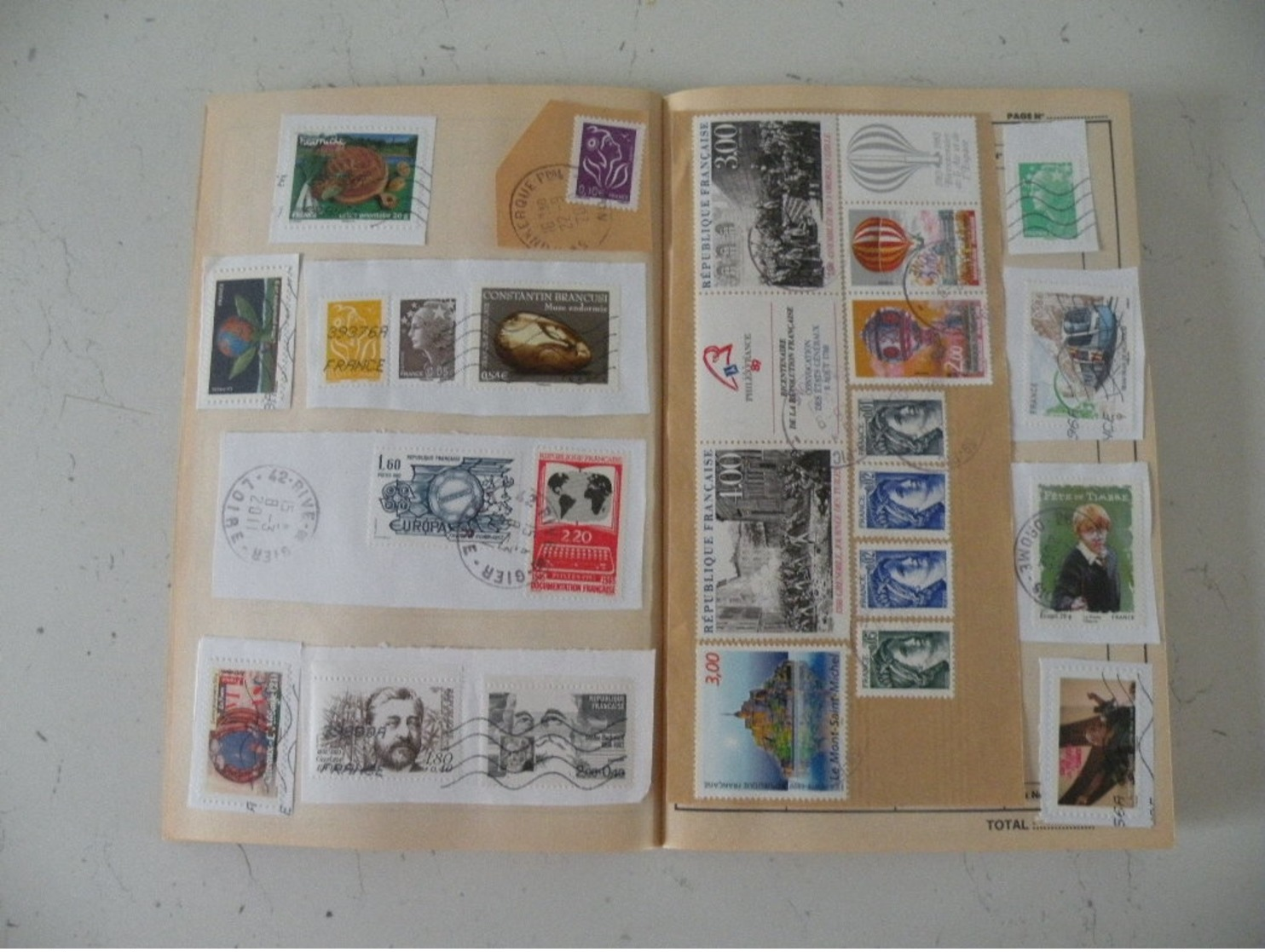 Carnet timbres oblitérés Français -