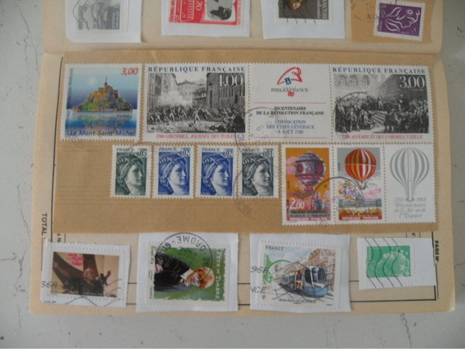 Carnet timbres oblitérés Français -