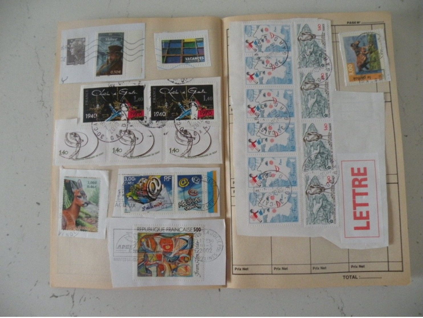 Carnet timbres oblitérés Français -