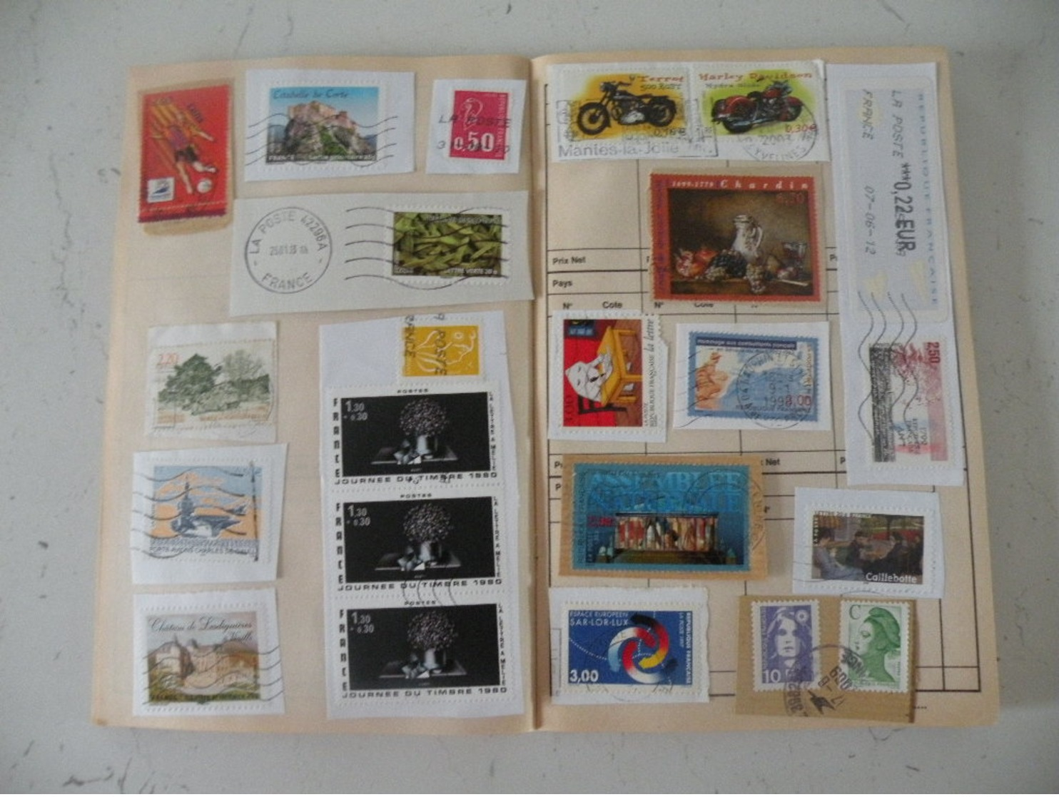 Carnet timbres oblitérés Français -