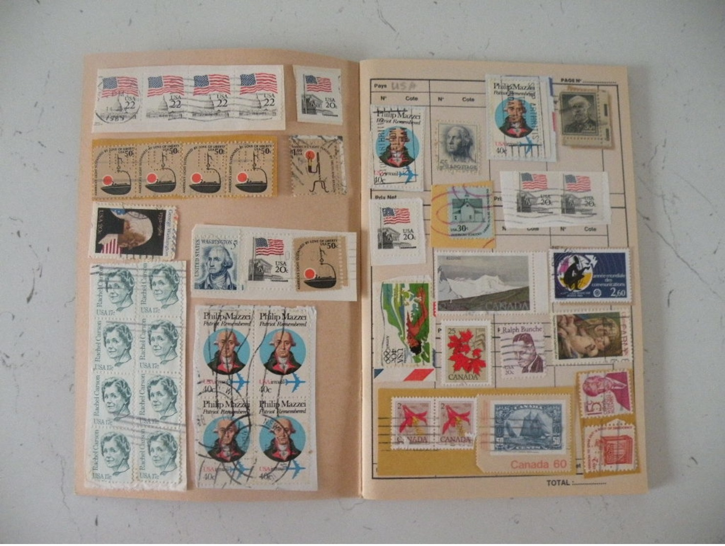 Carnet Timbres Oblitérés USA Et Canada - - Vrac (max 999 Timbres)