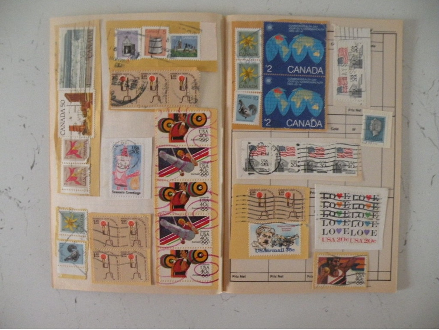 Carnet Timbres Oblitérés USA Et Canada - - Lots & Kiloware (mixtures) - Max. 999 Stamps