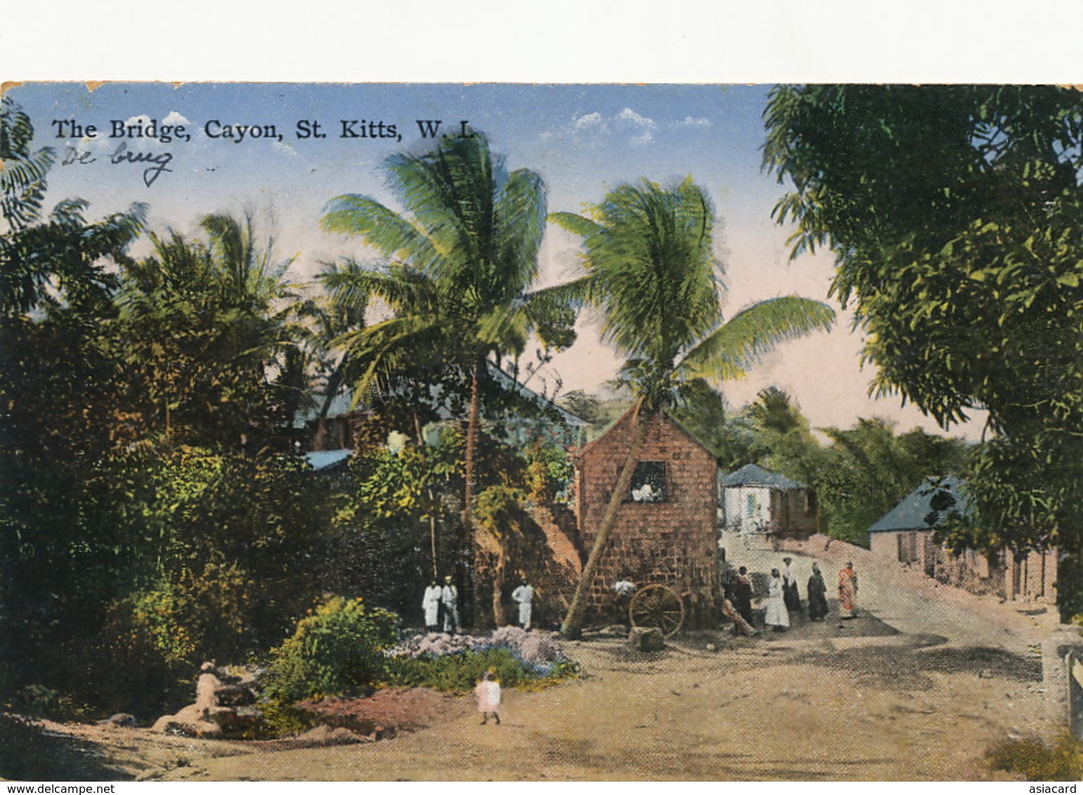 St Kitts The Bridge , Cayon W.I.  Edite Moure Losada Basseterre To Schaffen Belgium De Onate 1942 - San Cristóbal Y Nieves