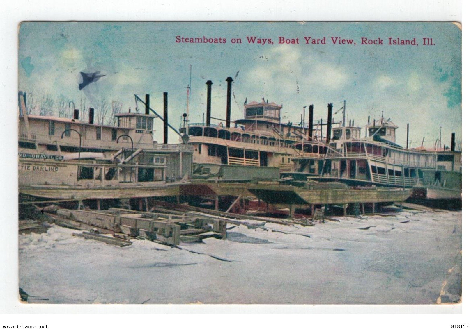 Rock Island, ILL.Steamboats On Ways,Boat Yard View  1912 - Autres & Non Classés