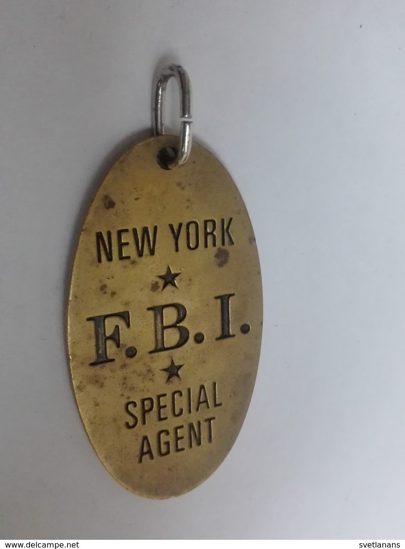 FBI  F.B.I. U.S. USA SPECIAL AGENT NEW YORK PENDANT MEDAL BADGE SOUVENIR POLICE - Police