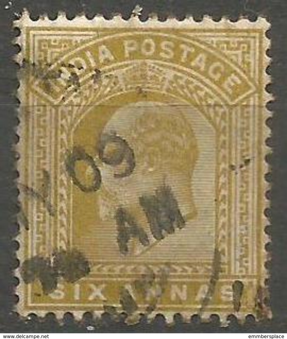 India - 1903 King Edward VII 6a Bister-brown Used    SG 132  Sc 67 - 1902-11 King Edward VII