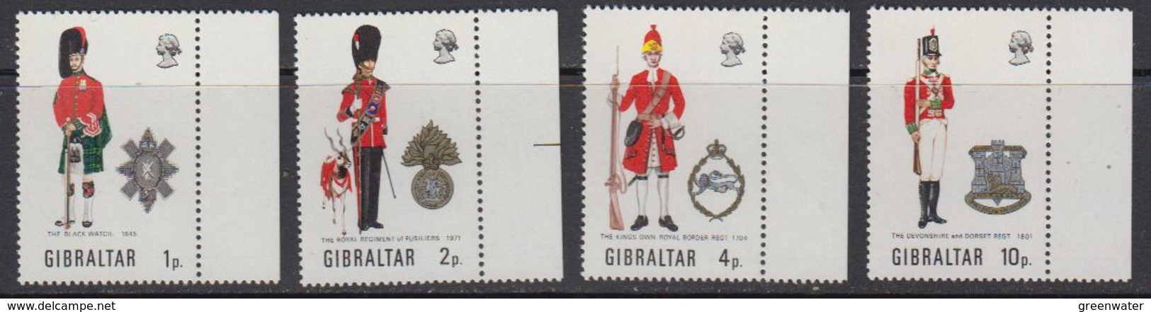 Gibraltar 1971 Uniforms 4v  (+margin) ** Mnh (41505B) - Gibraltar