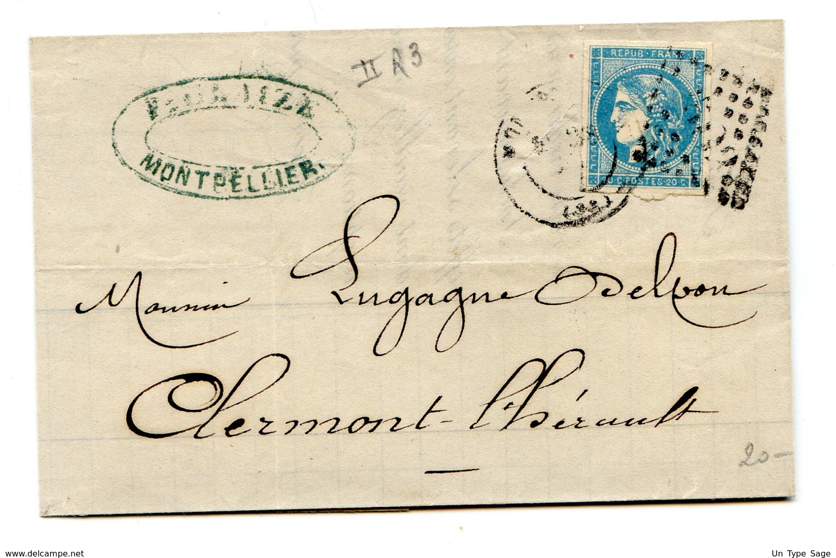 France - N°45C (Type II Report 3) Sur Lettre - 2 Scans - (B1247) - 1870 Emission De Bordeaux