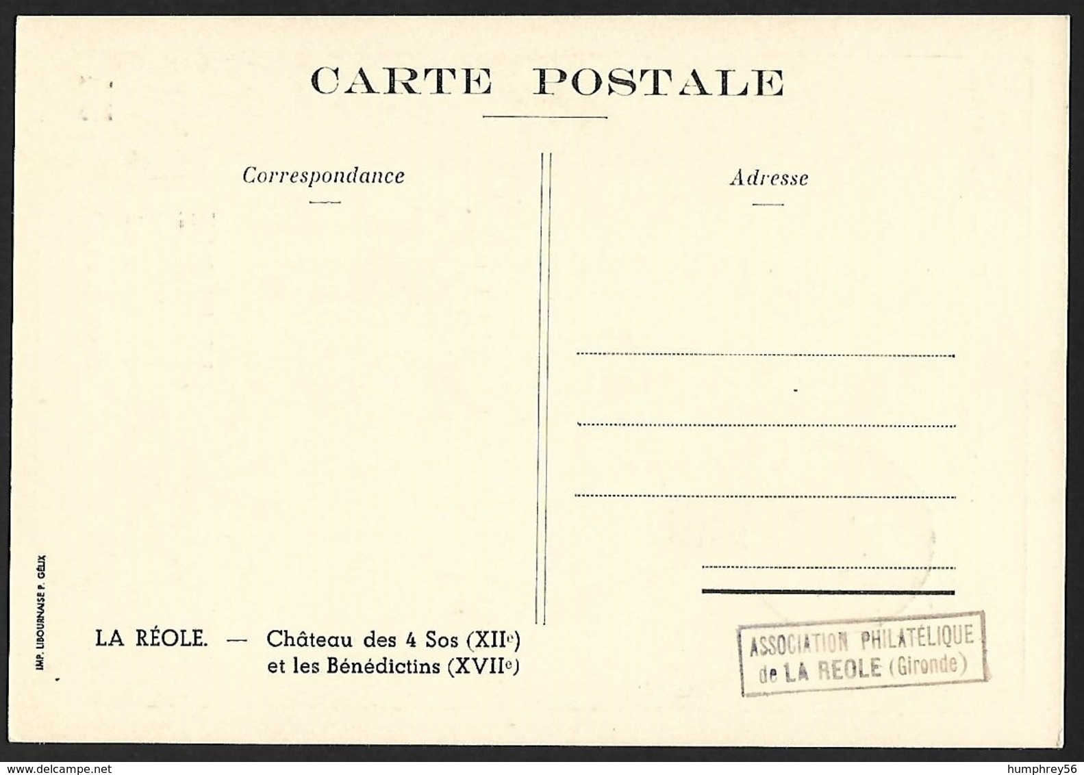 1950 - FRANCE - Card + Y&T 810 [Marianne/Gandon] + LA REOLE - Lettres & Documents