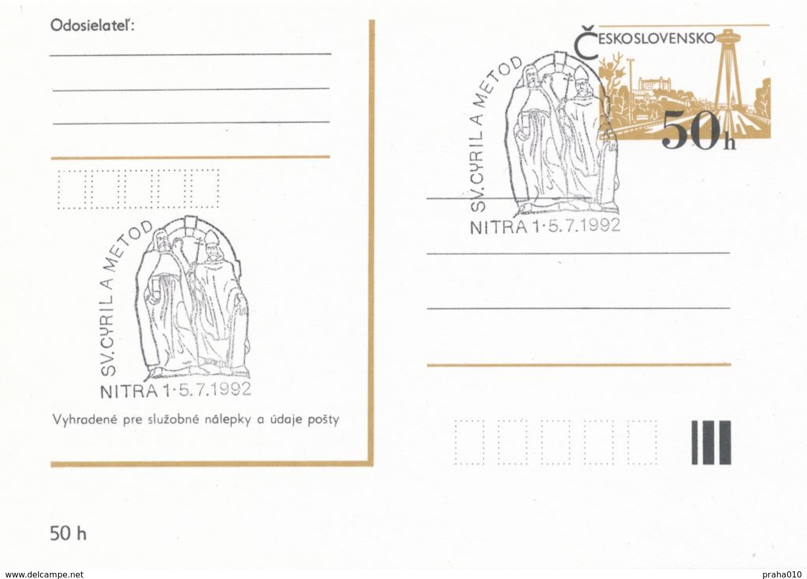 I0507 - Tschechoslowakei (1991) Nitra 1: Saint Cyril Und Konstantin (Methodius) - Sonstige & Ohne Zuordnung